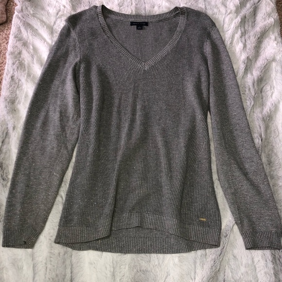 gray and silver Tommy Hilfiger sweater - Picture 1 of 8